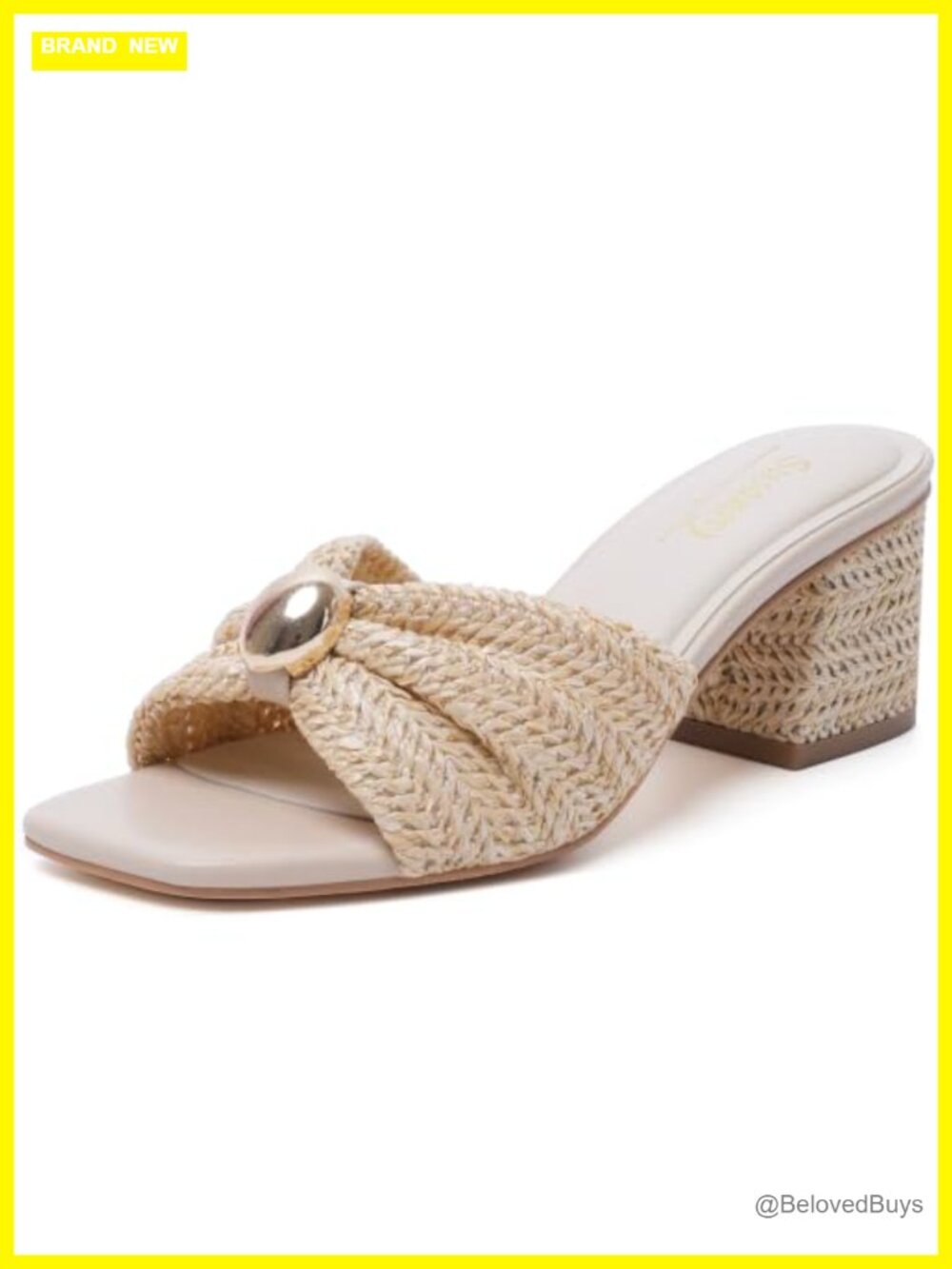 Women's Block Kitten Heel Peep Toe Slip On Mule Sandals Comfort